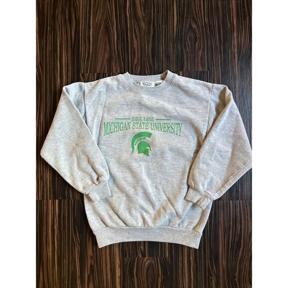 Vintage Michigan State Sweatshirt Youth Size Medium 10-12 College Wear USA 90s - Picture 1 of 6
